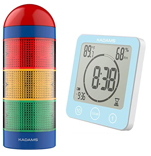 KADAMS Visual Audio Time Tracker Countdown Timer Clock, Time Management Tool for Homeschooling Kids Classroom Teacher Adults