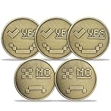 5 Pcs Yes No Challenge Coin Decision Maker Divination Coin Smiley and Crying Face Double Sided Coin
