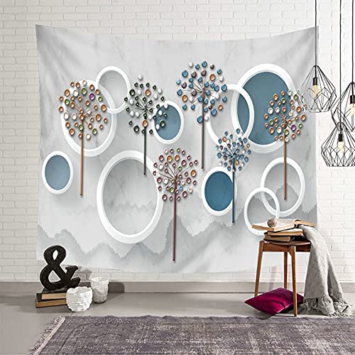 Tapiz de pared con círculos para renovar tu salón con estilo nórdico moderno gris