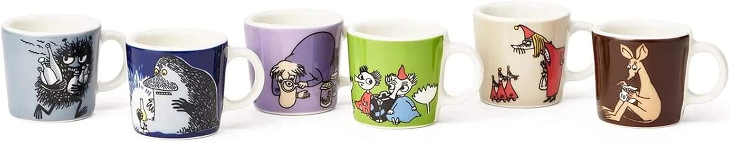 Arabia 1055337 Moomin Snow Blizzard Mug Set, 0.4 fl oz (12 ml), Set of 4, Microwave, Oven, Dishwasher Safe