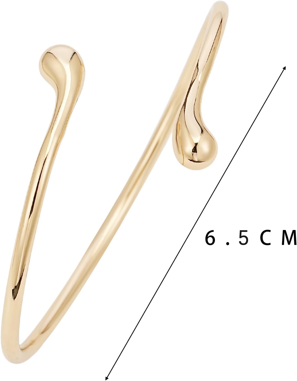 Gold Bracelets for Women, Chunky Bangle Bracelet Open Cuff/Teardrop Bangles Hypoallergenic Dainty Minimalist Jewelry for Everyday Wear - Image 4