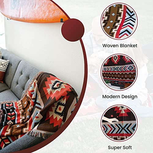 Bcottond Aztec Blanket Southwest Tribal Tapestry Native American Decor Indian Blankets And Throws For Couch Chair Sofa Bed Outdoor Beach Travel 50"X70" #TOP5