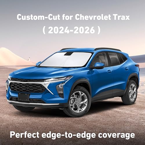 Image of EcoNour Windshield Sunshade Compatible for Chevrolet Trax 2024 2025 2026, Sun Visor for Front Windshield & Window Sun Shade Cover, UV Heat Blocker & Protector, Car Accessories