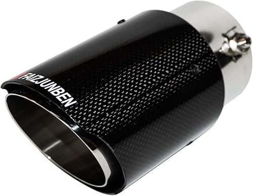 Miniatura 2 de FAIZJUNBEN entrada de la punta de escape de fibra de carbono 2.8" salida 3.5" longitud 6.5", punta de escape de fibra de carbono espejo -