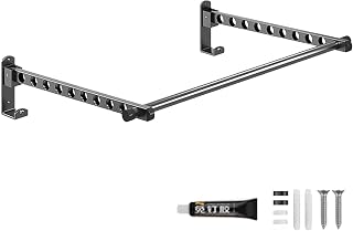 Colgador de ropa de pared, colgador de secado de ropa montado en la pared para lavandería, estante de secado de pared plegable, estante de secado de ropa multifuncional, colgador plegable para ropa