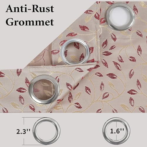 Image of FRESH FROM LOOM Grommet 80% Black out Curtains for Door 9 Feet|Big Window Curtain Premium Polyester Weaved Parda|Modern Parde for Living Room Bedroom|Jacquard Screens(Set of 3,Maroon)