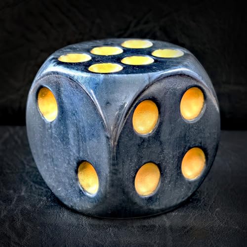 Solid Acrylic Jumbo DND Dice - 40MM Pearl Black D6, Big Playing Dice
