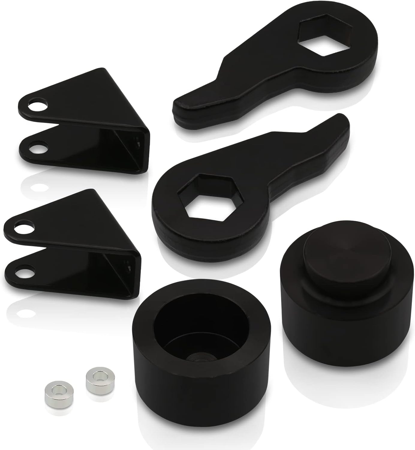 AJP Distributors 3" Front & 3" Rear Inch Suspension Leveling Lift Kit Aluminum Coil Spring Spacers + Shock Extender Black Compatible/Replacement For H2 4WD 4X4 2003 2004 2005 2006 2007 2008 2009 2010