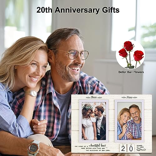 Ourea Yakucho Then & Now Anniversary Picture Frame,1-99 Years Wedding Gift Ideas,Anniversary Wood Photo Frame thumb #5