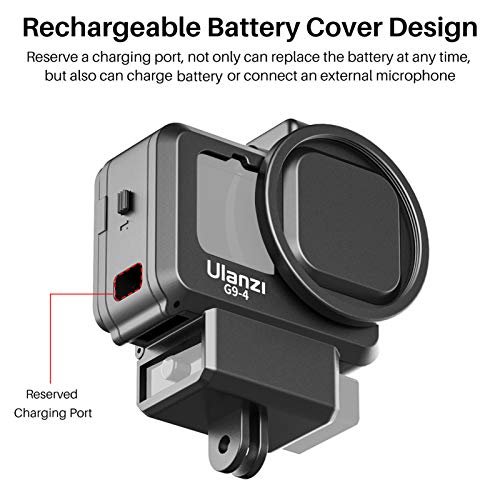 G9-4 Câmera de ação Gaiola de vídeo em Vlog Caixa de proteção com suporte duplo para sapata fria de