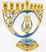 Mosaic Artistic Jeweled Menorah (Hand-Painted Jeweled Mosaic Blue & Gold - Harp)…