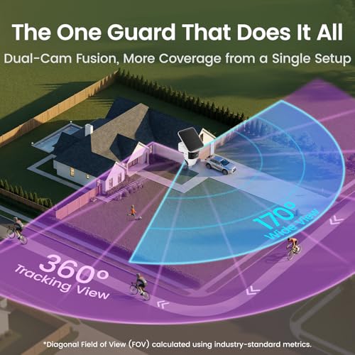 aosu T2 Pro Security Cameras Wireless Outdoor, 3K Dual Cam No Blind Spot Security Camera for Home, 170° Wide + 360° PTZ, AI Human Vehicle Tracking, Solar Powered, Local Storage by aosu - Image 3