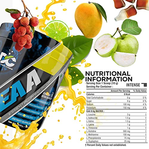 Image of DC DOCTORS CHOICE EAA (Essential Amino Acids) BCAA for Intra-Workout /Post Workout 300grams (Litchie Slush, 60 Serving)
