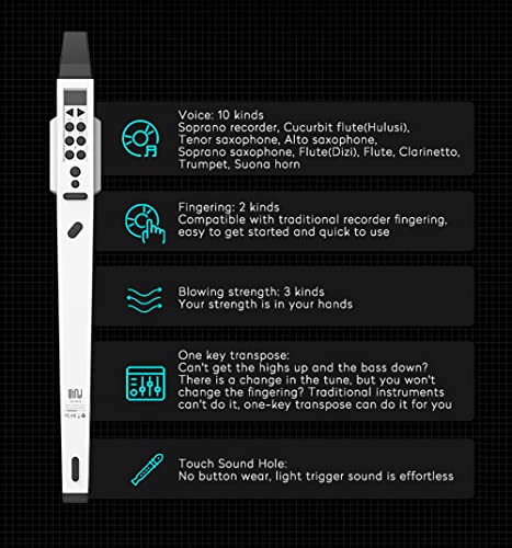 Saxophone Mini Digital Wind Instrument Electronic Wind Instrument For Imitation Of Various Musical Instrument Sounds With Built-In Battery Charging Mode (White) #TOP6