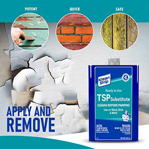 Centaurus Az Klean Strip Liquid Tsp Substitute- Wood Furniture Cleaner - Paint Cleaner - Deglosser For Kitchen Cabinets - Available With Premium Quality Putty Knife- 1Qt #TOP5