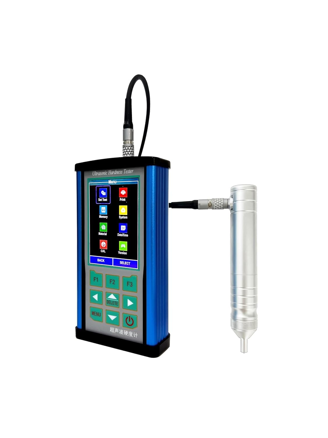 Portable Ultrasonic Hardness Tester Ultrasonic Durometer for Hardened Quenching Layer or Carburized Layer Analysis with Force 50N 5kgf Probe Maximum Roughness Test Surface Ra<10um