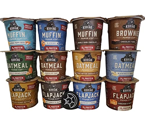 Kodiak Cakes On The Go Cups -Variety Pack 12 Different Cups - Try Them All - Plus Unique Magnet