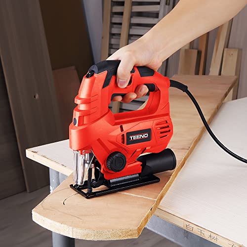 Teeno Stichsäge, Elektro-Stichsäge TEENO 600W, 6 einstellbare Geschwindigkeiten,Schnitttiefe Holz 65 mm, Metall 8 mm… – Bild 7