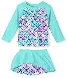 Mermaid 2 Piece Swimsuit for Girls 5-6 Years Long Sleeve Rash Guard Swimwea Two Piece Bathing Suit...