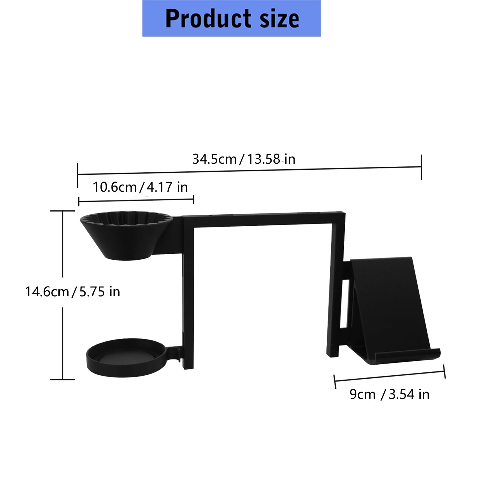 Set Organizer per caffè Montato lateralmente, Black