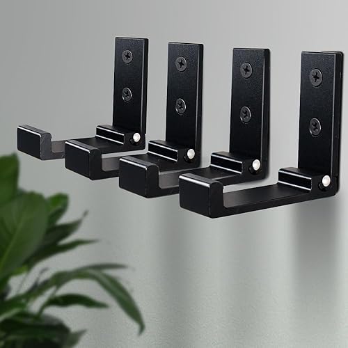 Miniatura 5 de OHIYO Ganchos plegables para abrigos, 4 unidades, ganchos plegables para colgar abrigos, chaquetas, toallas, ganchos de pared resistentes de