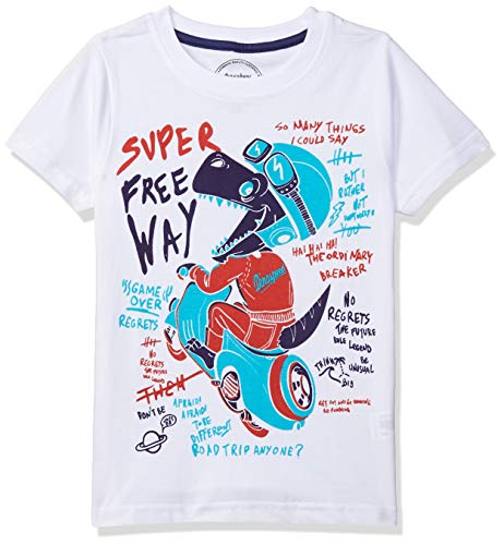 Image of EASYBUY Boys Regular Fit T shirt (AW92SK11BX 7-8 years WHITE)