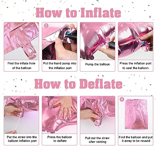 Image of Large Number 6 Balloons, Light Pink 40 Inch Foil Number Balloon for Women, Crown Pearl Pink Self Inflating 0-9 Set Balloons for Girls 6th Birthday Party Decor Anniversary Party Decorations Supplies