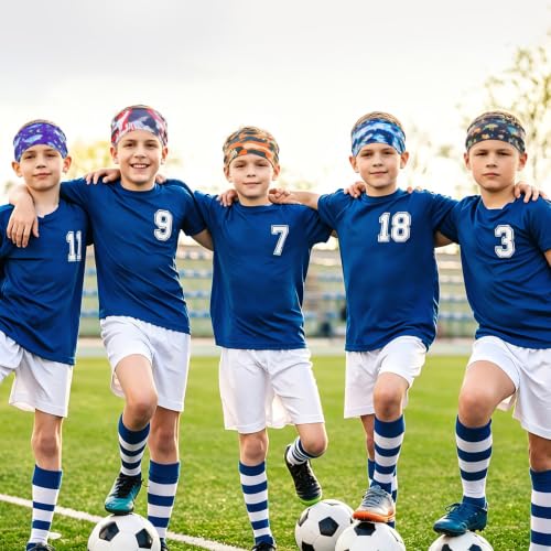 JATEBI 10Pack Elastic Non‑Slip Polyester Sports Sweat Headbands for Boys — view 6