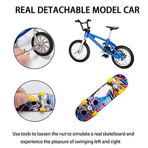 image for WYNN 17PCS Mini Finger Toys Set, Finger Skateboard Park Ramp Toys Fing