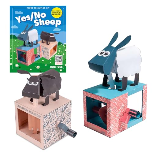 Kits animés en papier Yes/No Sheep puzzle mécanique maquette carton