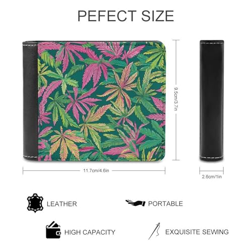 Hawaii Weed Leaves Fashion Bifold Wallets for Men Women Slim & Thin Credit Card Holder Wallet Purse2