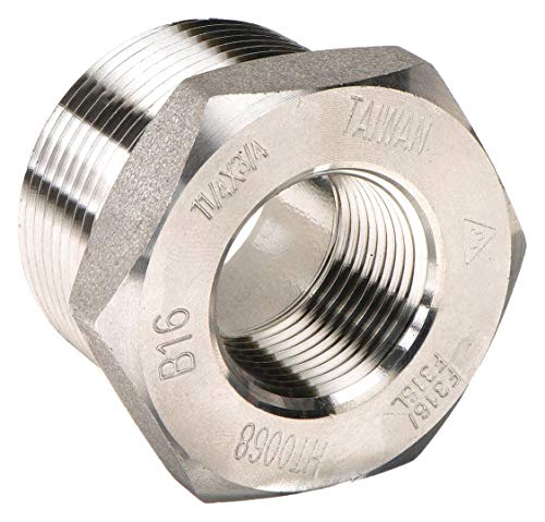 Hex Reducing Bushing, 2 x 1 in, 316 SS