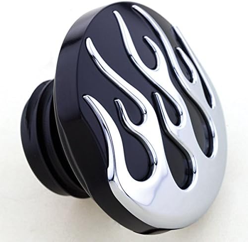 Milwaukee Twins Black and Chrome Flame Vented Gas Cap 75-060A