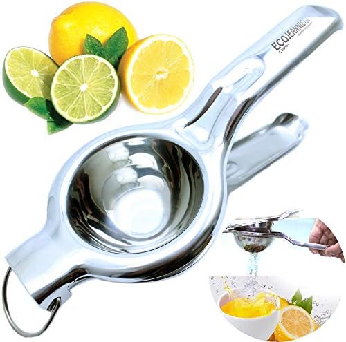 EcoJeannie Premium Quality Lemon Squeezer Stainless Steel w/Food Grade #304 Food Grade, Anti-Corrosive Premium Quality Manual Jumbo Size Squeezer, Manual Citrus Press Juicer