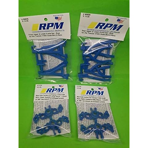 RPMPRODUCTS RPM Set AXLE Carriers ARMS Front Rear Blue 80695 80605 73165 1/16 E-REVO Includes CHICAGOLAND RC Coupon Cover