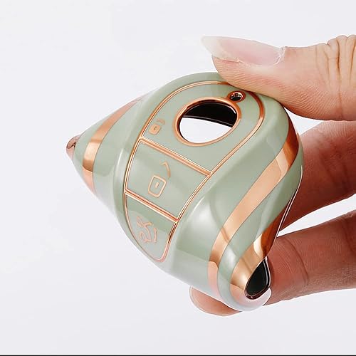 Miniatura 5 de SANRILY Funda de llave inteligente de TPU suave con borde dorado para Mercedes Benz Clase S W223Nuevo S580, Clase G Clase E 2022 2021 Funda para