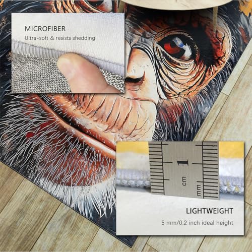 Tapis 200x300cm Gorilla Graffiti lavable en machine pour chambre d'enfant