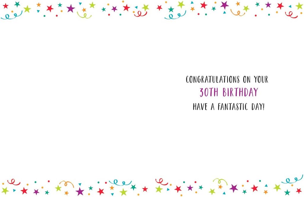 Regal Publishing Modern Milestone Age Happy Birthday Card 30th - 8 x 6 inches