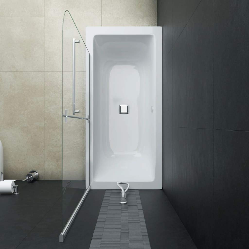 Mampara de Ducha Plegable 2 Paneles ESG 95x140 cm, Mampara Bañera, Mampara Baño Ducha, Cabina De Ducha, Mampara Baño