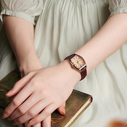Valence 2025 Vintage Square Women's Wrist Watch - Italian Leather Band, Easy Read Classic Design, Waterproof and Stylish Timepiece - Image 6