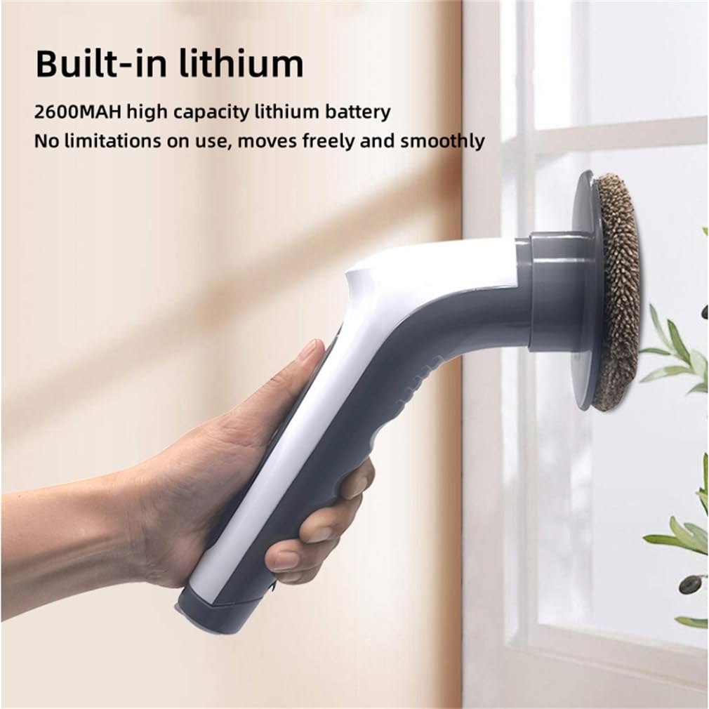 Depurador giratorio eléctrico, limpiador de baño, 6 cabezales de limpieza reemplazables, 2 velocidades ajustables, IPX8, impermeable, para baño, ducha, bañera, vidrio y coche