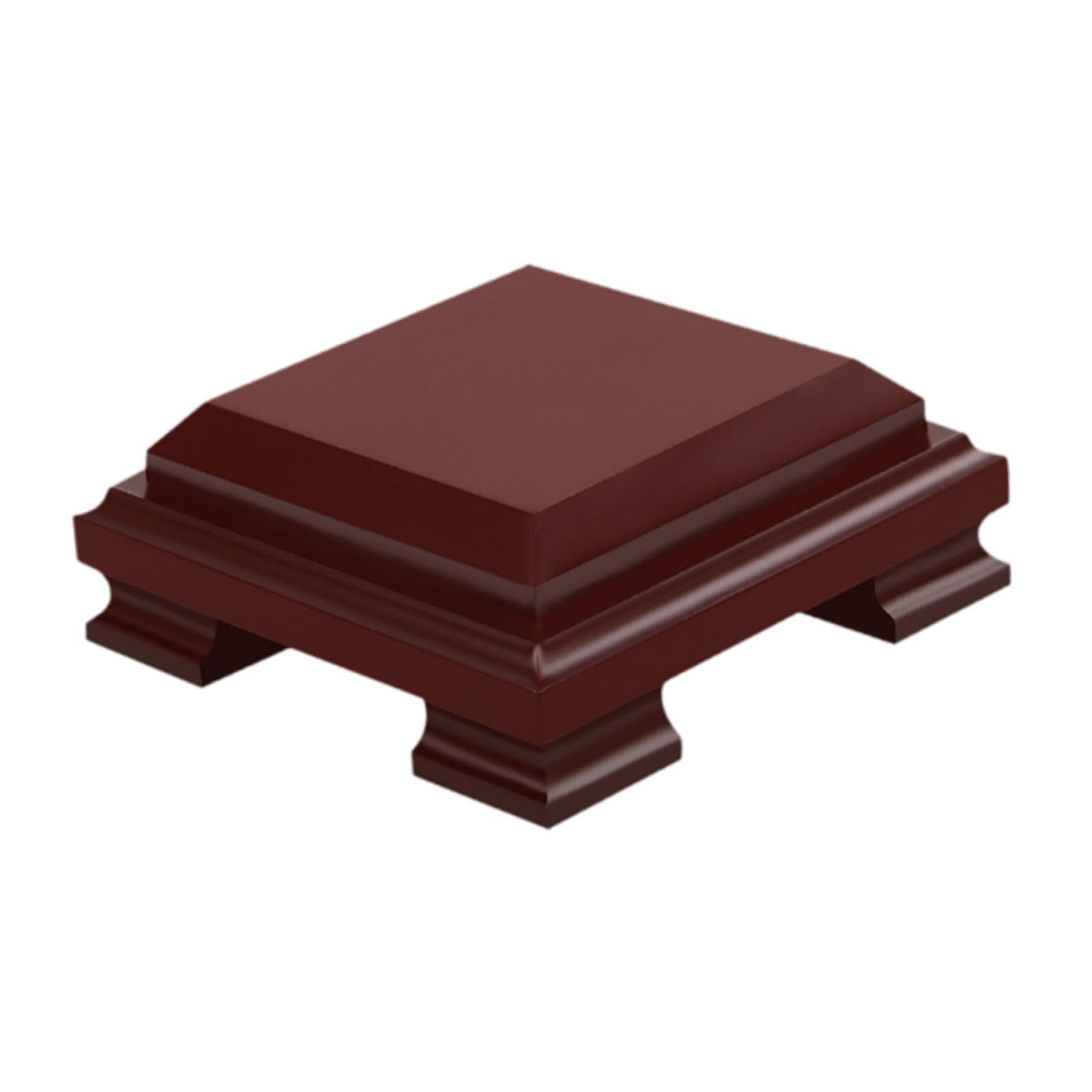 KIXZSAZ Plant Pedestal Teapot Showcase Favorite Teapots On Elegant Wooden Base Wood Display Stand Is Made Of High Strength Wood And Has Strong Load Bearing , Dark Red , 10x10x5.5cm