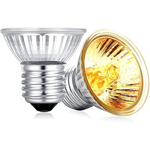 Fischuel Reptile UV Bulb, 2 Pack Reptile 50W UVB Bulbs, Habitat Basking Heat Bulb, UVB Light Bulb, Reptile Heat Lamp Bulb for Terrarium(E27,110V) Cover