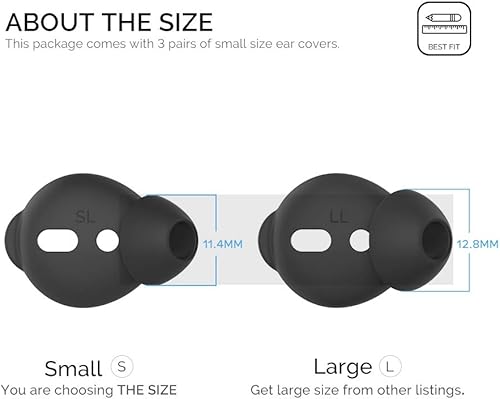 Miniatura 2 de AhaStyle - 3 pares de almohadillas de silicona antideslizantes para audífonos compatibles con Apple AirPods 2 y 1 o EarPods, No se ajustan a la