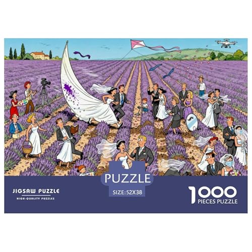 Vestido de Novia de Lavanda de Provenza Puzzle De Madera Impermeable DIY Puzzles De 1000 Piezas Regalos para Adultos Imposible Rompecabezas Decoración del Hogar