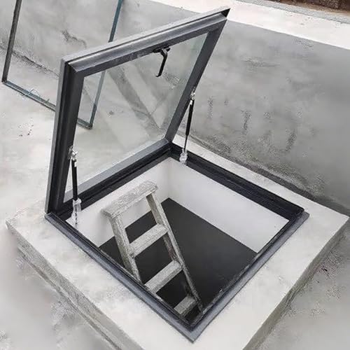 Ventana de techo para casa, sótano, ático, solárium, ventilación manual, aluminio y vidrio templado, 95 x 45 cm, ideal para luz natural y ventilación