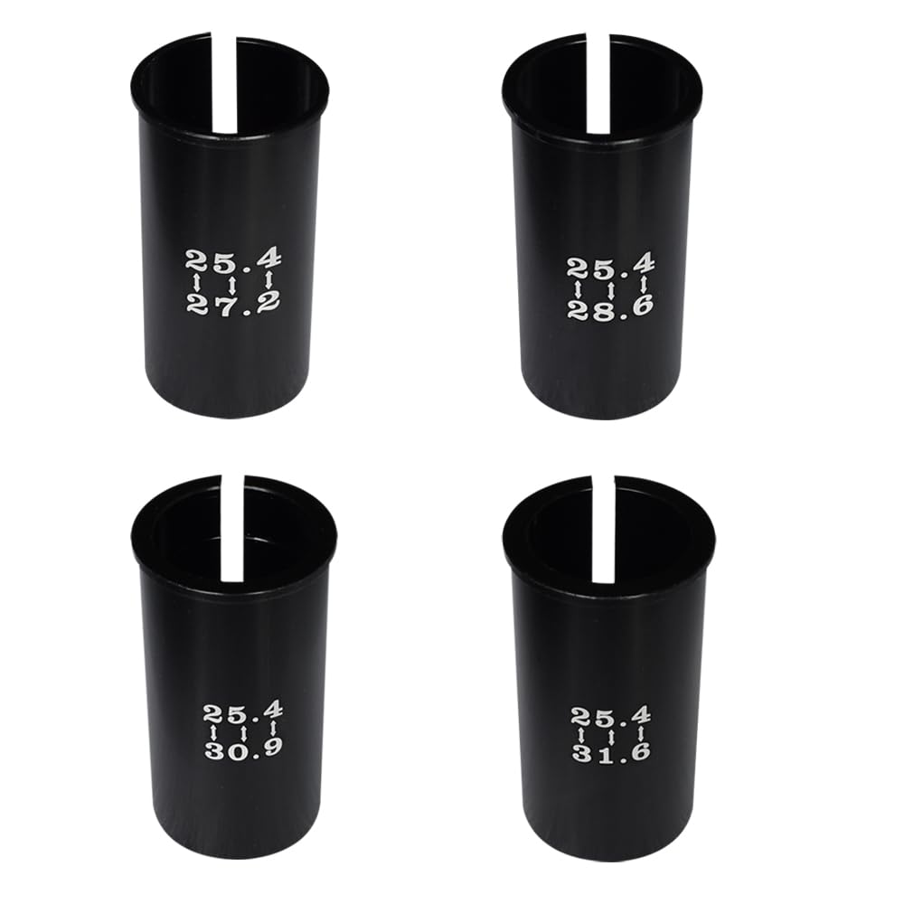 Set of 4 Sizes Bike Seat Post Adapter Shim Seat Post Adapter Bicycle Seat Tube Conversion Sleeve 25.4mm to 27.2/28.6/30.9/31.6mm 60mm Length Aluminum Alloy for Road Mountain Bike MTB