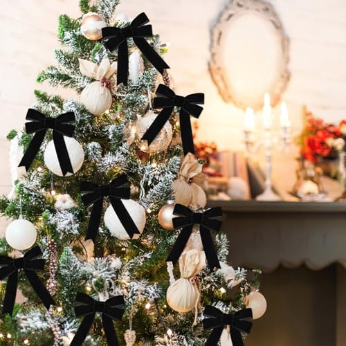 Image of Tsorode 10 Yards Black Velvet Ribbon 1 Inch for Christmas Tree,Velvet Christmas Ribbon for Gift Wrapping Crafts Bow Wreath Holiday Decorations (Black, 1 inch-10 Yard)