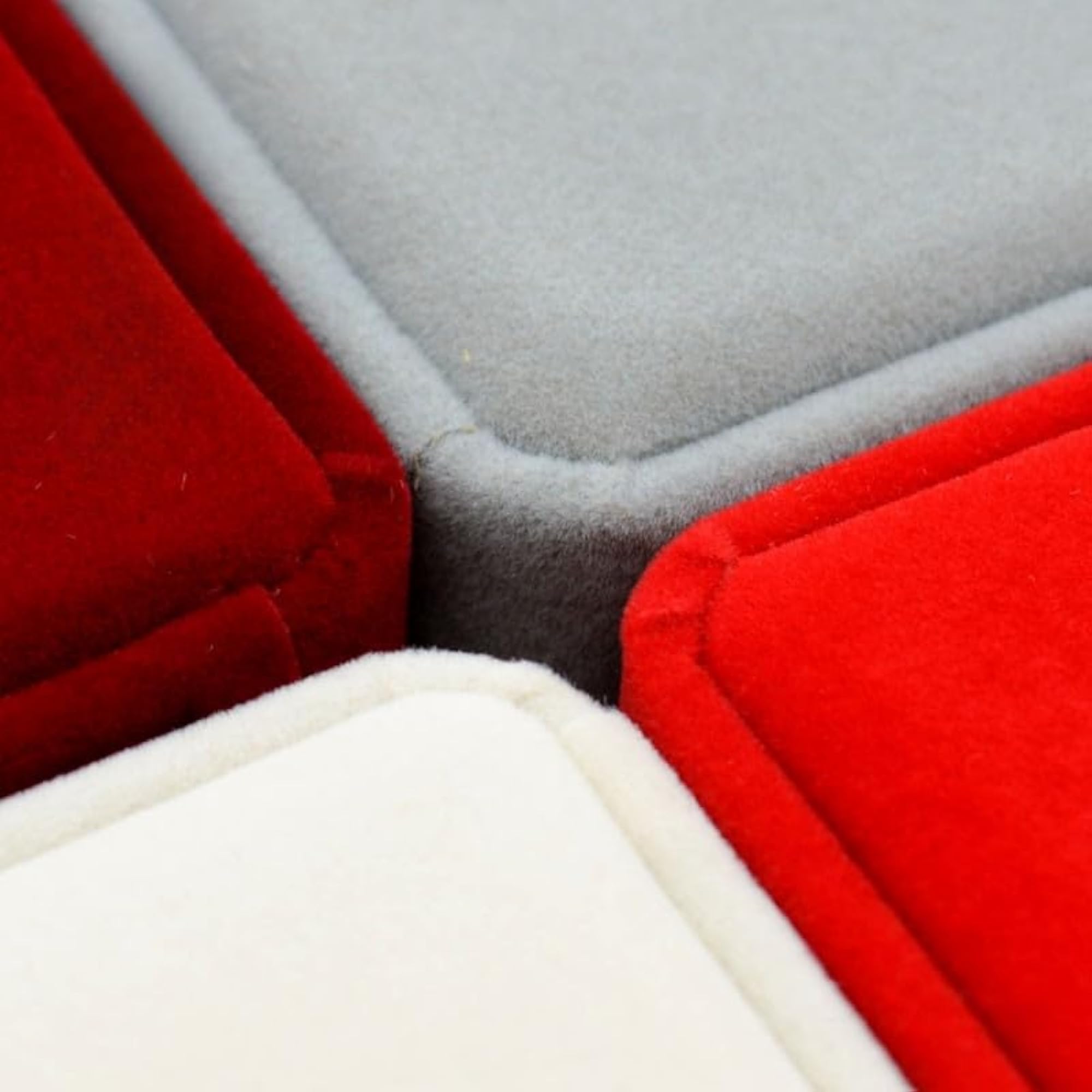 Rounded Corner Velvet Jewelry Ring Box Case