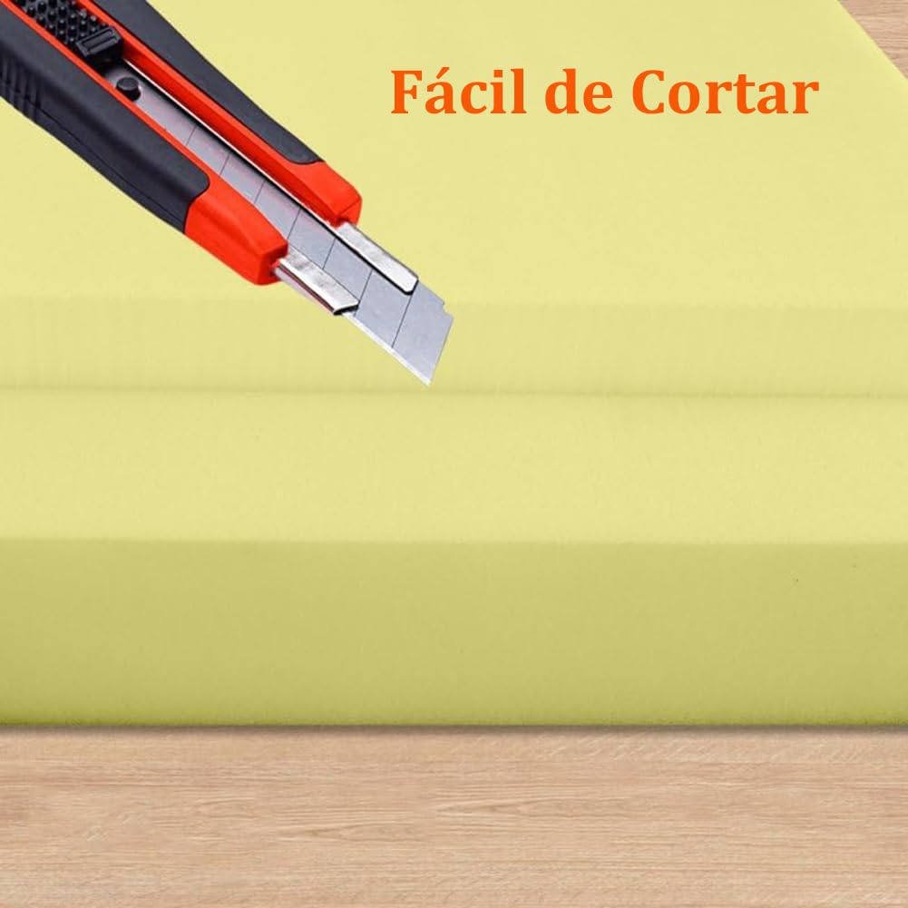 Plancha de Espuma Poliuretano, Goma Espuma para Tapizar Densidad 35 (5cm-200x50cm) | Grosor 3/5/8/10/12/15/20 cm, Tamaño Personalizado, Relleno Cojines, Sofas, Colchones, Sillas, Recortable